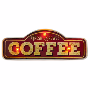 RETRO metallikyltti LED Fresh Brewed Coffee Forever Light