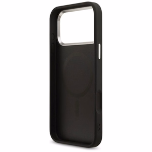Guess MagSafe-yhteensopiva Suojakuori iPhone 17 Pro Max:lle GUHMP17XP4TSRCMK (PU 4G W/Triangle Logo SL) Musta