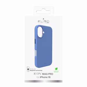 Puro Icon Mag Pro MagSafe Silikoninen Suojakuori iPhone 16:lle - sininen