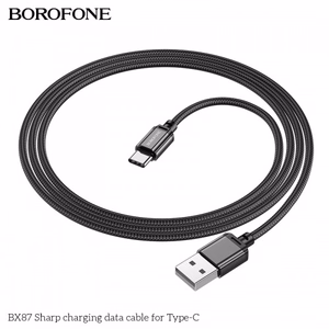 Borofone BX87 Sharp USB - Type-C Kaapeli 3A 1m - musta