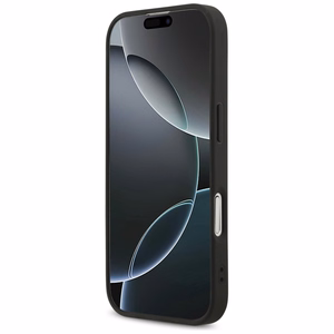 Guess Fixed Glitter Big 4G Suojakuori iPhone 17:lle - musta