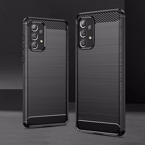 Carbon Case Joustava TPU kansi Samsung Galaxy A73 musta
