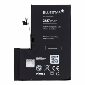 Akku iPhone 12 PRO MAX:lle 3687 mAh Blue Star HQ