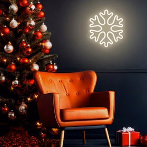 Forever Light FLNE20 jouluteemainen lumihiutaleen muotoinen LED-neonkoristevalo, valkoinen
