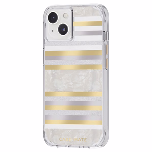 Case-Mate Pearl Stripes MagSafe suojakuori iPhone 14 / 13 -laitteelle, helmiäiskoristeltu