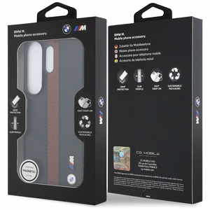 BMW Perforated Stripe Logo MagSafe Suojakuori Samsung Galaxy S26 Ultralle - punainen
