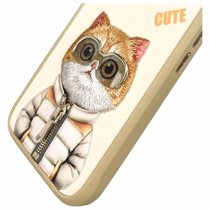 Nimmy Cool&Cute 2.0 Kissa Suojakuori iPhone 16:lle - vihreä