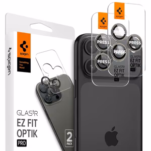 Spigen Optik.tR EZ Fit kameran Näytönsuoja iPhone 14 Pro / Pro Max / 15 Pro / Pro Maxille - Natural Titanium 2 kpl