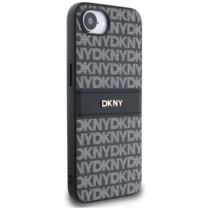 DKNY Repeat Texture Pattern Tonal Stripe Suojakuori iPhone 16e:lle - musta