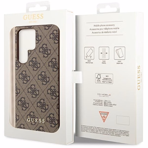 Guess GUHCS23LG4GFBR S23 Ultra S918 ruskea/ruskea kovakuori 4G Metal Gold Logo