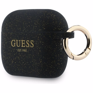Guess Silikoninen Glitter Ring Suojakuori AirPods Pro 3:lle - Musta