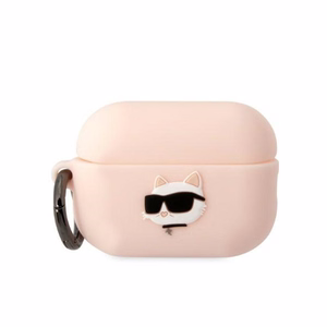 Karl Lagerfeld Suojakuori AirPods Pro 2:lle KLAP2RUNCHP vaaleanpunainen 3D Silikoninen NFT Karl