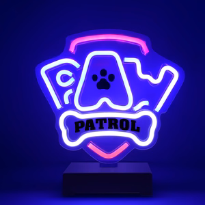 Neon LED jalustalla Paw Patrol - Logo OW-120146