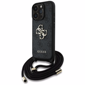 Guess suojakuori iPhone 16 Pro Max:lle GUHCP16XP4GMGCRK (CBDY PU 4G Big Logo W/Cord Strap) - musta