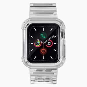 Silicone Band Strap Bracelet Case Strap Light Set for Apple Watch 38mm - Black