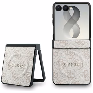Vaaleanpunainen Guess 4G Classic MagSafe -suojakuori Samsung Galaxy Z Flip8 -puhelimelle