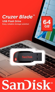 SanDisk 64GB USB 2.0 Cruzer Blade -muistitikku