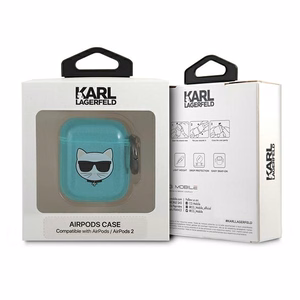 Karl Lagerfeld Choupette kotelo AirPods 1/2 - sininen