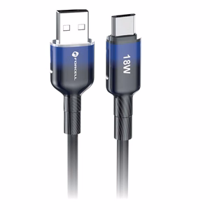 Kaapeli FORCELL F-ENERGY C351 USB A - Micro USB QC3.0 2,4A 18W liukuväri 1 m musta (m)