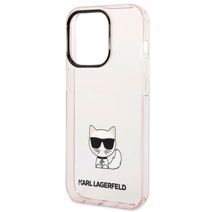 Karl Lagerfeld KLHCP14LCTTRI iPhone 14 Pro 6.1 "kovakotelo vaaleanpunainen / vaaleanpunainen läpinäkyvä Choupette Body