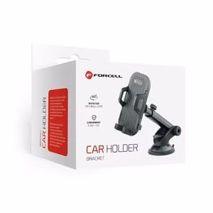 Auton puhelimen pidike Forcell F-Grip Carbon Bracket kiinnitysvarsi tuulilasi- tai kojetaulukiinnitykseen musta