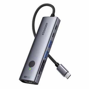 Adapter Essager "7 in 1" Grey (In: Type-C)
