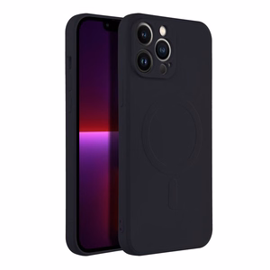 Silikoninen Suojakuori iPhone 13 PRO MAX:lle Mag Cover MagSafe-yhteensopiva musta