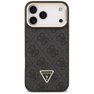 Guess 4G PU Triangle Logo & Stand Camera MagSafe suojakuori iPhone 17 Pro Max - musta