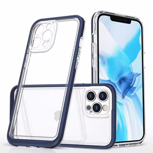 Kirkas 3in1 tapauksessa iPhone 12 Pro sininen kehys geeli kansi