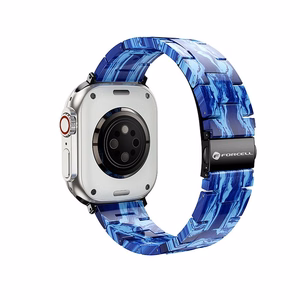 FORCELL F-DESIGN FA04 marmorikuvioinen hartsiranneke APPLE-kelloon 38 / 40 / 41 mm sininen