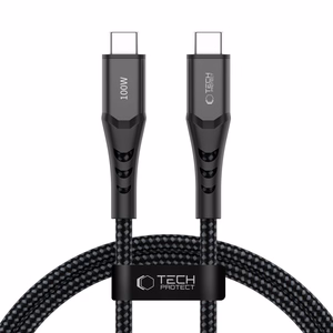 Tech-Protect Ultraboost UB11T USB-C / USB-C PD 100W / QC3.0 kaapeli 100 cm - musta
