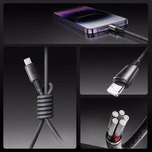 Joyroom S-A50 Unlimited Series 30W USB-C - Lightning -kaapeli magneettisella kaapelinorganisaattorilla 1,2 m - harmaa