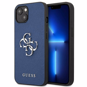Guess GUHCP13SSA4GSBL iPhone 13 mini 5.4" sininen/sininen kovakotelo Saffiano 4G metalli logo