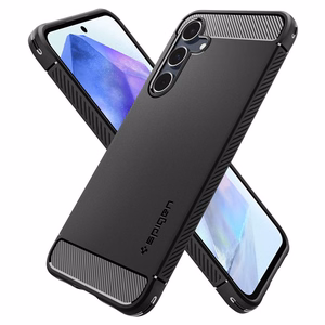 Spigen Rugged Armor suojakuori laitteelle Samsung Galaxy A55 5G, mattamusta