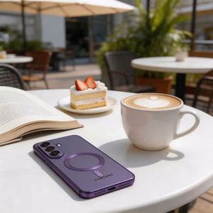 Tech-Protect MagFlex MagSafe -suojakuori Samsung Galaxy S26:lle - läpinäkyvä violetti