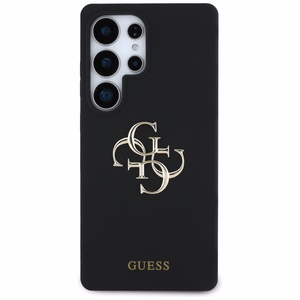 Guess Silikoninen Big 4G Logo Bottom Script Suojakuori Samsung Galaxy S25 Ultralle - musta