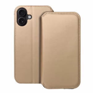 Dual Pocket Book Läppäsuojakuori iPhone 16 PLUS:lle kultainen