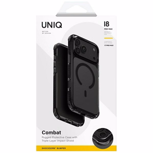 Uniq Combat Magclick Charging -suojakuori iPhone 18 Pro Max / 17 Pro Max – musta