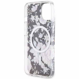 Guess Flower MagSafe suojakuori iPhone 14:lle - musta