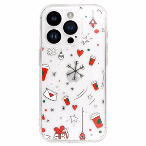 TEL PROTECT Joulu läpinäkyvä Suojakuori iPhone 16 Pro Max:lle Design 3