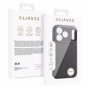 Liavec Silk Shield suojakuori metallisella kamerakehyksellä Iphone 17 Pro -puhelimelle musta