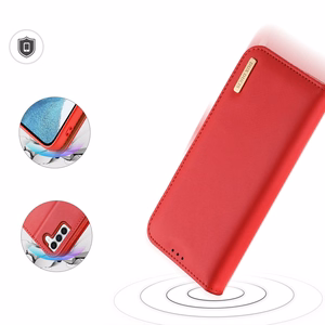 Dux Ducis Hivo Suojakuori Samsung Galaxy S23+ läppäkotelo lompakko jalusta RFID-esto punainen