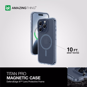 Amazing Thing Titan Pro Magsafe Suojakuori 10FT IP156.1PTMBU iPhone 15 Pro:lle sininen
