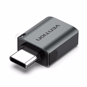 Vention USB-C uros – USB 3.0 naaras OTG-sovitin, harmaa, alumiiniseos