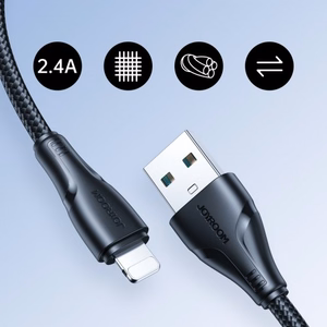 Joyroom Surpass Series A11 USB-A / Lightning 2.4A kaapeli 2m - musta
