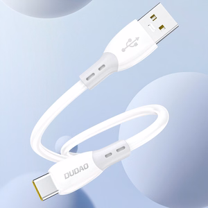 Dudao L25ST 5A USB-A - USB-C -kaapeli pehmeällä silikonisuojalla 1m - valkoinen
