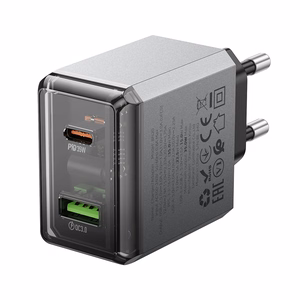 Borofone Wall charger BN20 Lena - USB + Type C - PD 35W grey