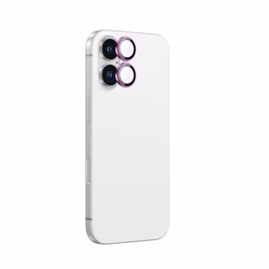 AmazingThing AR Aluminum 2 Lens Glass kameralinssikehyksellä iPhone 16 / 16 Plus:lle - vaaleanpunainen