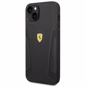 Ferrari FEHCP14MRBUK iPhone 14 Plus 6.7" musta/musta kovakotelo nahkainen leima sivut