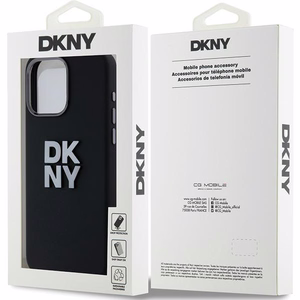 DKNY Liquid Silikoninen Metal Logo Suojakuori iPhone 15 Pro:lle - musta